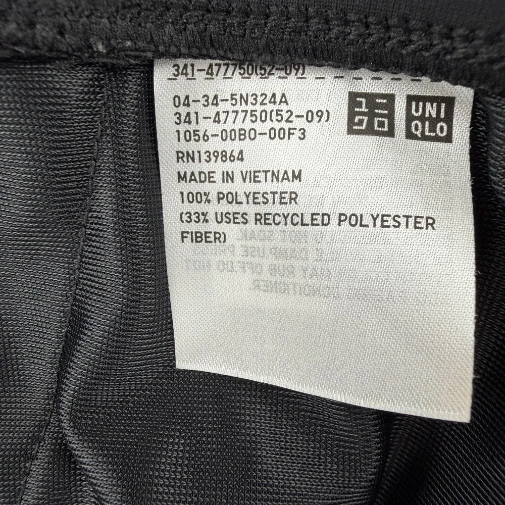 Uniqlo Jogger Pants Mens XL Black Woven Elastic Waist Zip Pocket Lightweight Gym